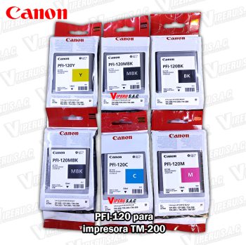 Tinta CANON PFI-120 para impresora TM-200 Colores