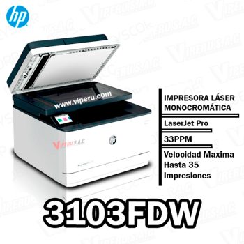 Impresora HP 3103FDW LaserJet Multifuncional 50,000KPG Original.