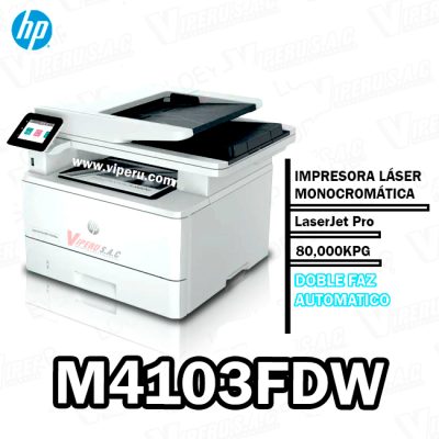 Impresora HP M4103FDW LaserJet Multifuncional 80,000KPG Original