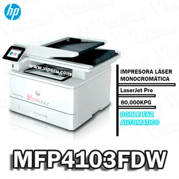 Impresora HP MFP 4103FDW LaserJet Multifuncional 80,000KPG Original