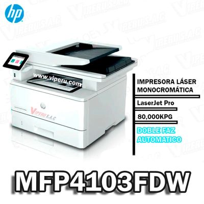 Impresora HP MFP 4103FDW LaserJet Multifuncional 80,000KPG Original