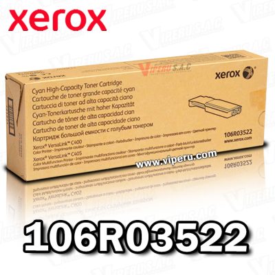 Toner XEROX 106R03522 Cyan Versa C400 4,800KPG Original