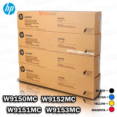 Toner HP para la impresora E7782DN Colores Kit Completo.