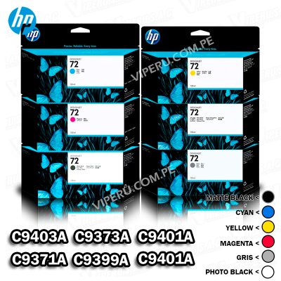 Kit de Tintas HP 72 par la T1100 de 130ML Original