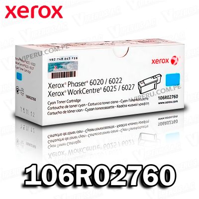 TONER XEROX 106R02760 CYAN PHASER 6020 ORIGINAL