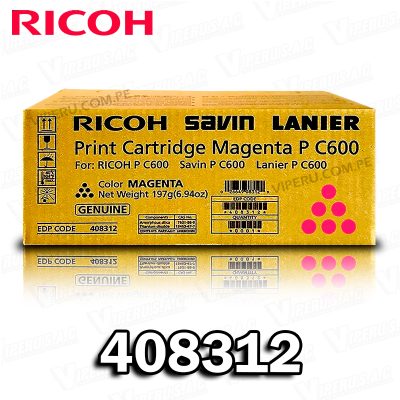 TONER RICOH 408312 MAGENTA LANIER P C600 ORIGINAL