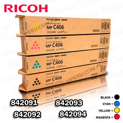 TONER RICOH PARA LA C406 KIT COMPLETO COLORES