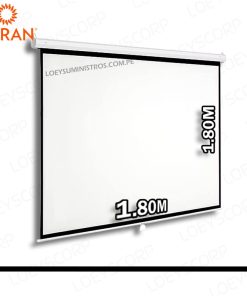ECRAN MANUAL RETRACTIL 1.80M X 1.80M ParedTecho (Antireflex)