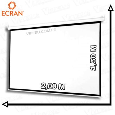 ECRAN MANUAL RETRACTIL 2.00M X 1.50M ParedTecho (Antireflex)