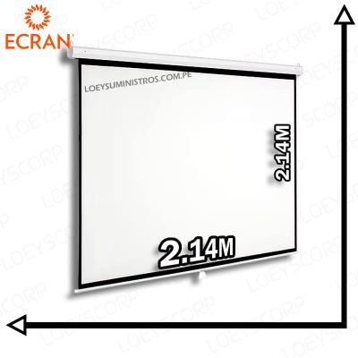 ECRAN MANUAL RETRACTIL 2.14M X 2.14M ParedTecho (Antireflex)