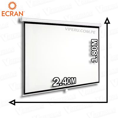 ECRAN MANUAL RETRACTIL 2.40M X 1.80M ParedTecho (Antireflex)