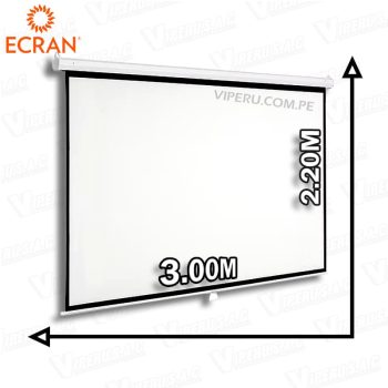 ECRAN MANUAL RETRACTIL 3.00M X 2.20M ParedTecho (Antireflex)