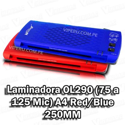 Laminadora OL290 (75 a 125 Mic) A4 RedBlue 250MM