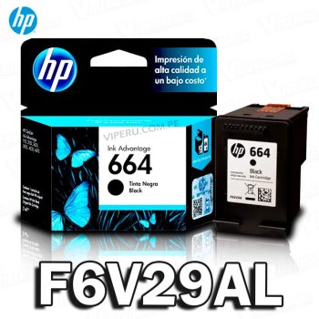 Cartucho de Tinta HP 664 (F6V29AL) Negro DeskJet Ink 3836