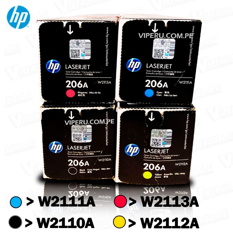 JUEGO DE 206A PARA IMPRESORA LASERJET M283FDW COLORES