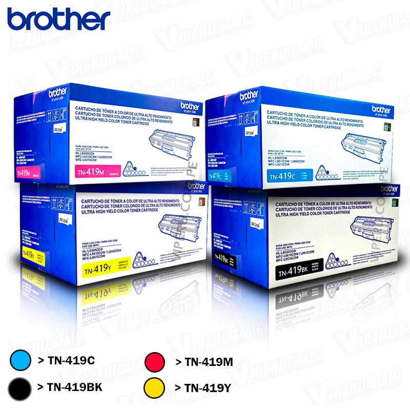 KIT DE TONER BROTHER TN-419 PARA IMPRESORA L8900CDW COLORES