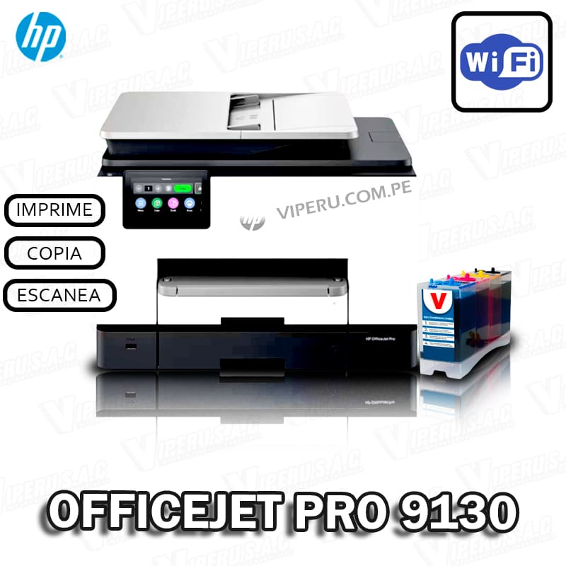 Multifuncional HP 9130 OfficeJet Pro Convertida a sistema Continuo